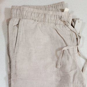Amazon Essentials Women's Linen Blend Drawstring Wide Leg Pant